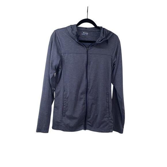 Columbia Full Zip Lightweight Hoodie Men's Size XS Light Blue Heathered Hooded - Picture 1 of 8